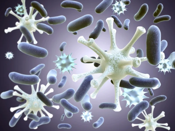 Вирусы и бактерии — стоковое фото