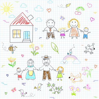 Mutlu bir aile ile sorunsuz arka plan