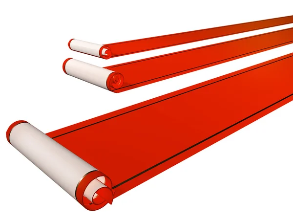 Tre röda mattor — Stockfoto