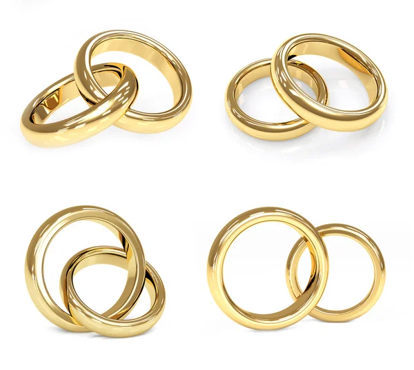 Set of gold wedding ring — Stock Photo, Image