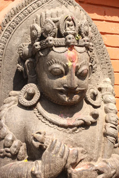 Ancient statue of hindu god, Kathmandu, Nepal — Stock Photo, Image