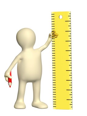 Cetvel ve kalem ile kukla