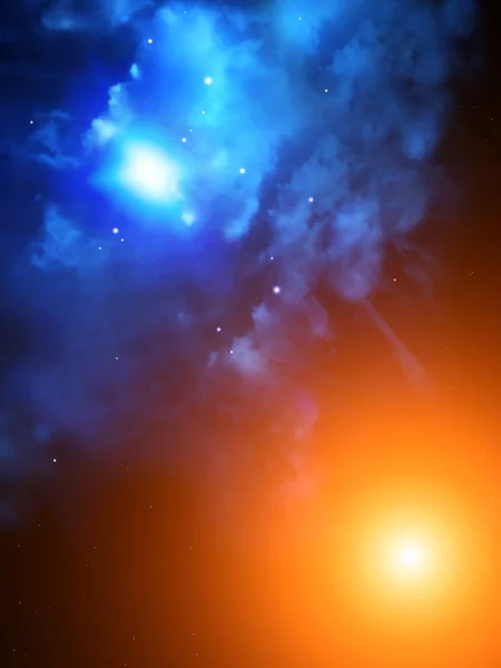 Beautiful space scene with sun and nebula — Stock Photo, Image