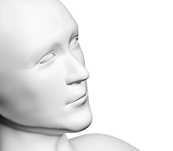 Menselijk hoofd van witte kleur — Stockfoto