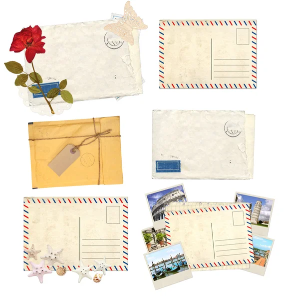 Conjunto de envelopes antigos — Fotografia de Stock