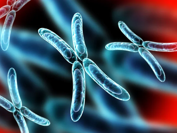 Х-хромосома на абстрактном фоне — стоковое фото