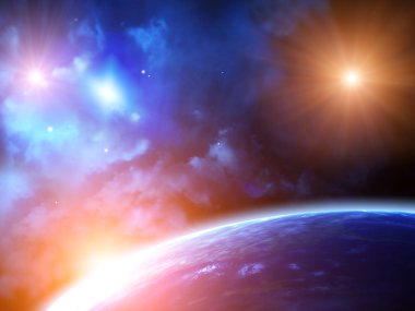 Uzay sahne gezegenlerin ve Bulutsusu