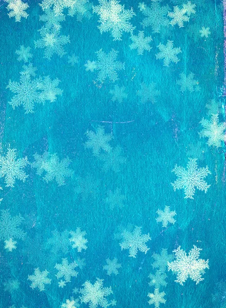 Гранж рождественский фон со снежинками — стоковое фото