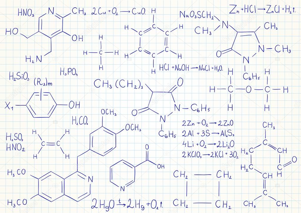 Vector background with chemistry formulas