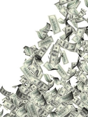 dolarlık banknotlar uçan 