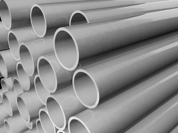 Plastic pipes of grey color — Stock Photo, Image