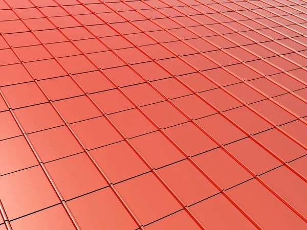 Piros színű fém tetőcserepek — Stock Fotó