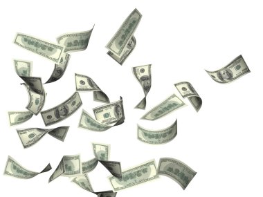 dolarlık banknotlar uçan 