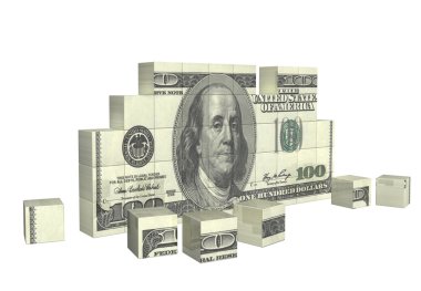 Bulmaca elemanları banknot dolar ile