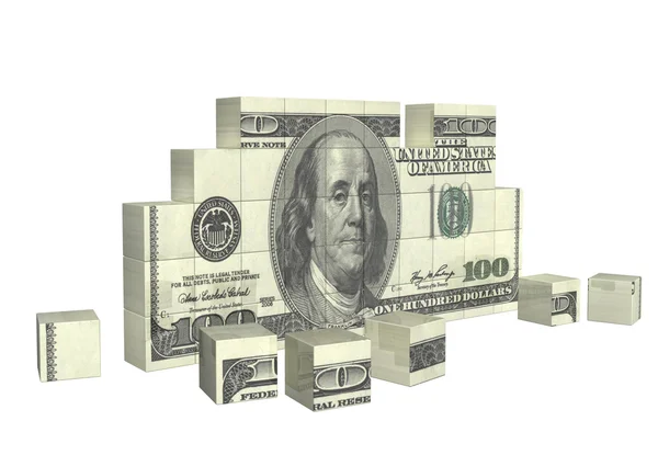 Элементы головоломки с банкнотой доллара — стоковое фото