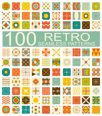 100 retro farklı vektör geometrik sorunsuz patt topluluğu