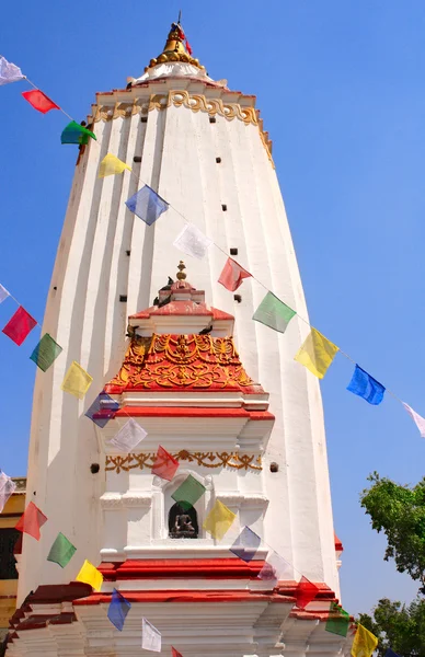 Stupa und Gebetsfahnen, swayambhunath, kathmandu, nepal — Stockfoto