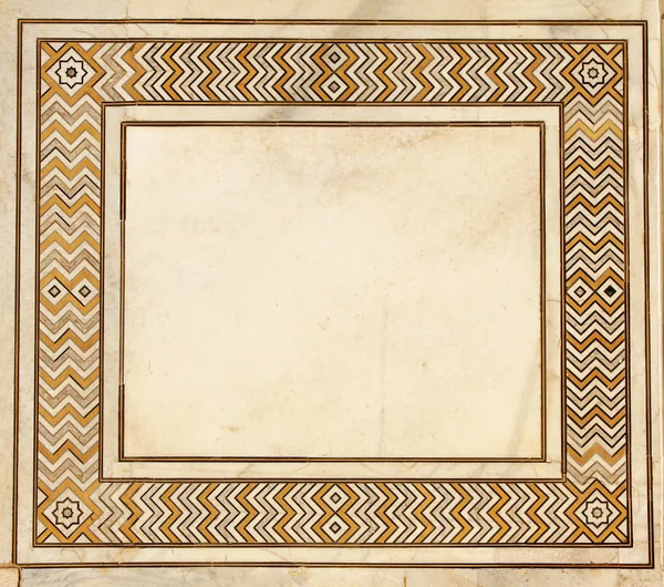 Πλαίσιο από αρχαία ψηφιδωτά σε μάρμαρο στο Taj Mahal, Ινδία — Φωτογραφία Αρχείου