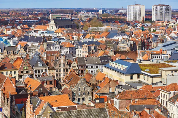 Luftaufnahme des Zentrums von Gent in Belgien — Stockfoto