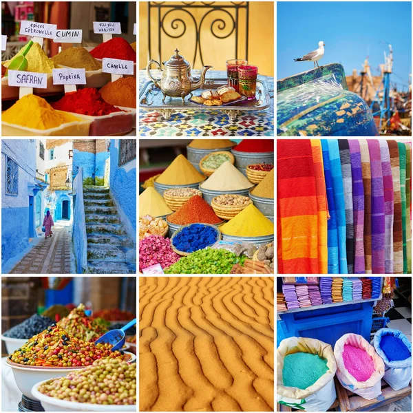 Collage con foto colorate marocchine — Foto Stock