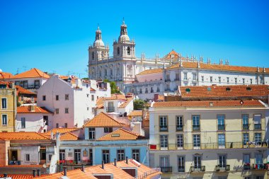 Merkezi Lizbon hava manzaralı görünüm