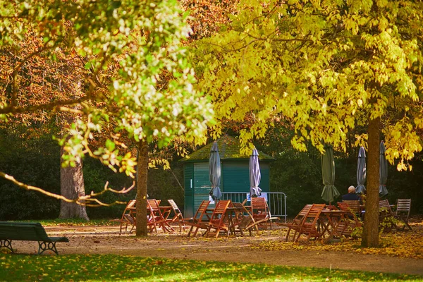 Café Vazio Parque Outono Paris França — Fotografia de Stock