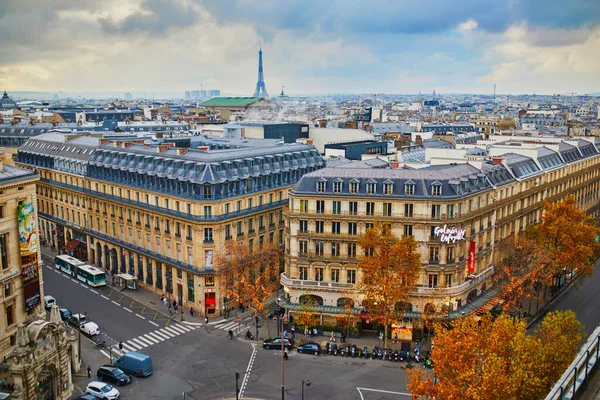 Paris France Грудня 2020 Boulevard Haussmann Універмаг Galeries Lafayette Described — стокове фото