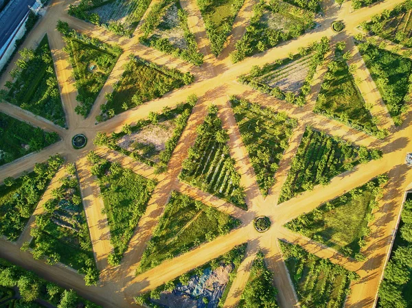 Vista Aérea Panorâmica Belo Jardim Ornamental Roche Guyon Uma Das — Fotografia de Stock