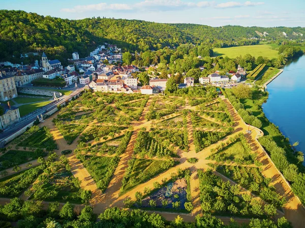 Scenic Aerial View Roche Guyon One Most Beautiful Villages France — Stock Photo, Image