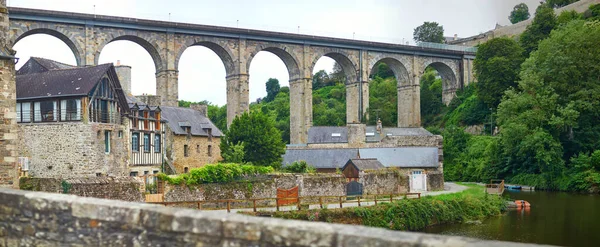 Panoramic Scenic View Dinan Viaduct River Rance One Most Popular — Stock Photo, Image