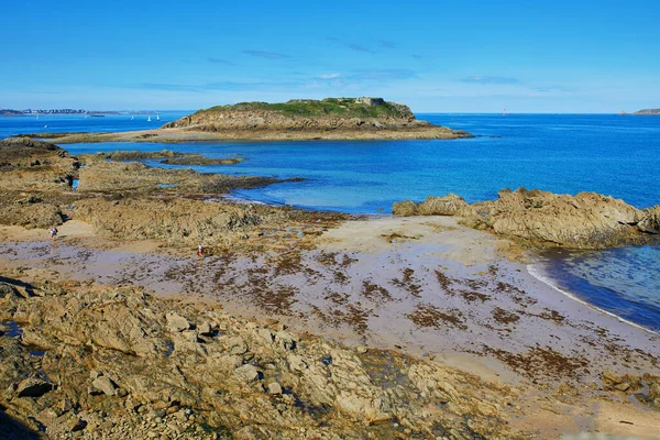 Vistas Panorámicas Las Playas Costa Saint Malo Bretaña Francia Foto —  Fotos de Stock