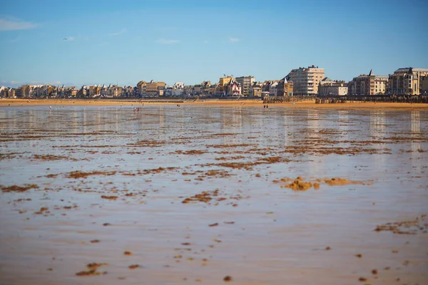 Сценічний Вид Пляж Plage Sillon Сен Мало Бретань Франція Photo — стокове фото