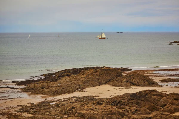 Vistas Panorámicas Las Playas Costa Saint Malo Bretaña Francia Foto — Foto de Stock