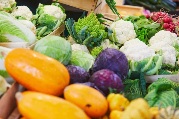 Légumes Fruits Frais Biologiques Sur Marché Fermier Marché Européen Typique — Photo