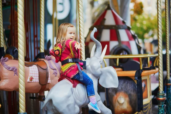 Toddler Having Fun Vintage French Merry Paris France Adorable Little — Stock Photo, Image