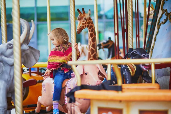 Toddler Having Fun Vintage French Merry Paris France Adorable Little — Stock Photo, Image