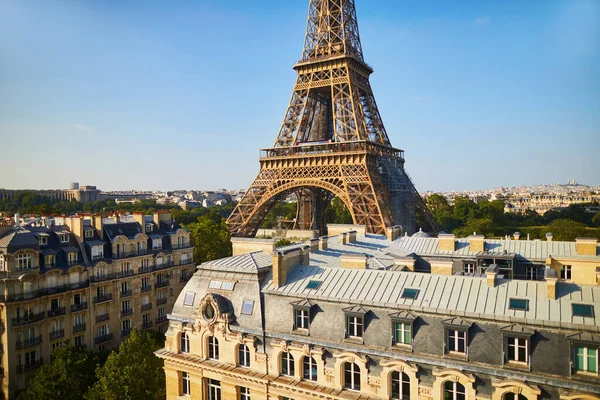 Veduta Aerea Panoramica Della Torre Eiffel Edifici Tetti Parigi Francia — Foto Stock