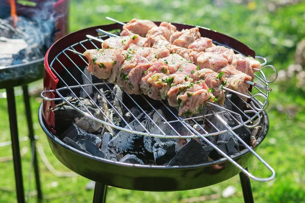 Delicious meat on grill — Stock Photo, Image