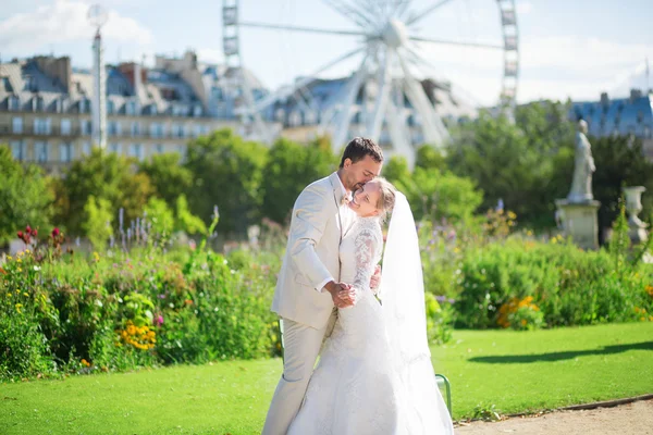 Paris sadece evli çift — Stok fotoğraf