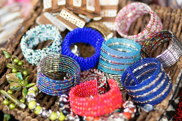 Colorful bracelets on market — Stock Photo, Image