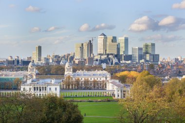 Londra Greenwich gelen Kanarya Warf görünümünü