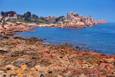 pembe granit sahil Brittany, Fransa 