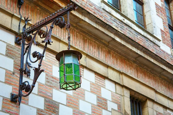 Beautiful green glass lantern — Stock Photo, Image