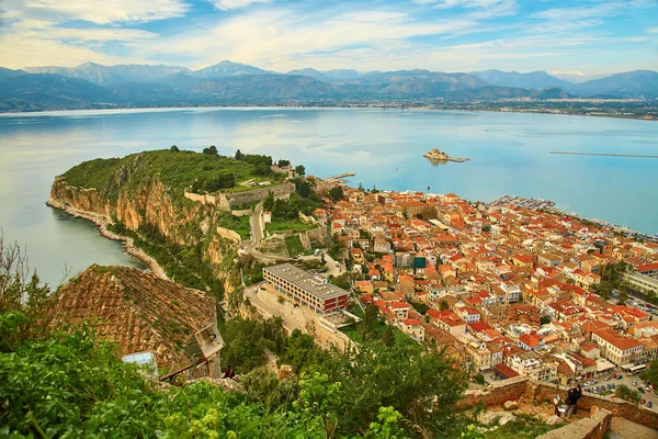 Vogelperspektive auf das Zentrum von Nafplion — Stockfoto