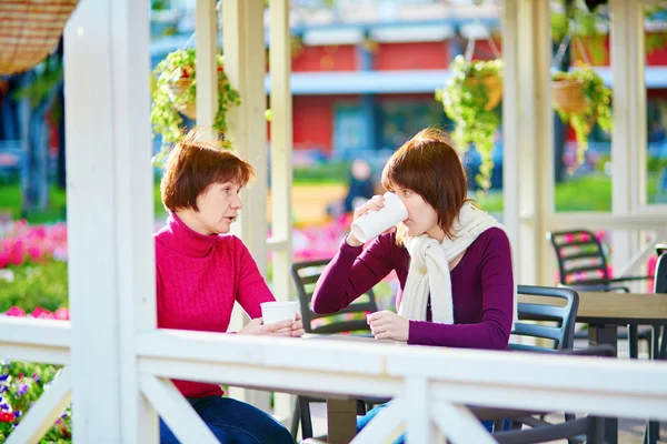 Middle aged woman with her daughter in cafe — Stock Photo, Image