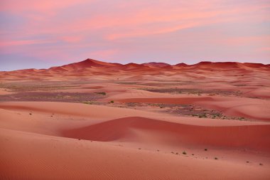Sunset at Sahara Desert, Merzouga, Morocco clipart