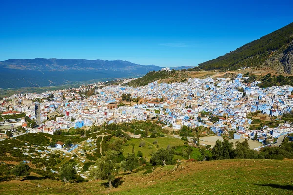 Aerial view of of Chefchaouen, Morocco — Stock Photo, Image