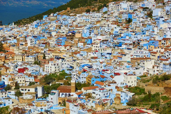 A légi felvétel a Chefchaouen, Marokkó — Stock Fotó