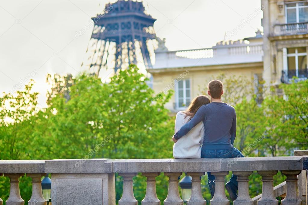 Beautiful romantic couple in Paris