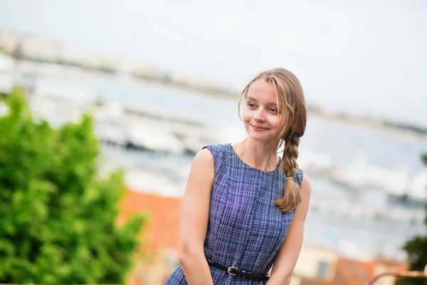 Woman on Le Suquet hill in Cannes — Stock Photo, Image